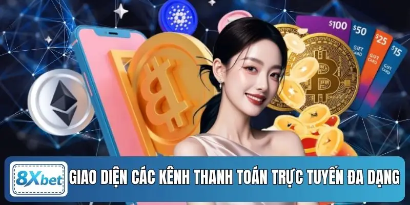 Giao diện các kênh thanh toán trực tuyến đa dạng 