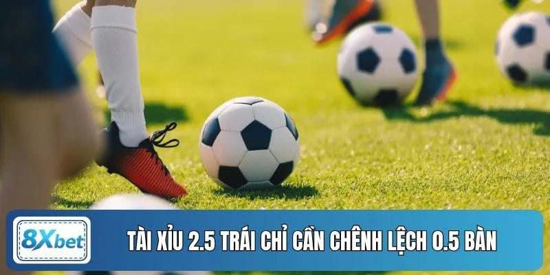 Tài xỉu 2.5 trái chỉ cần chênh lệch 0.5 bàn 